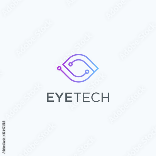 Eye tech logo icon design vector
