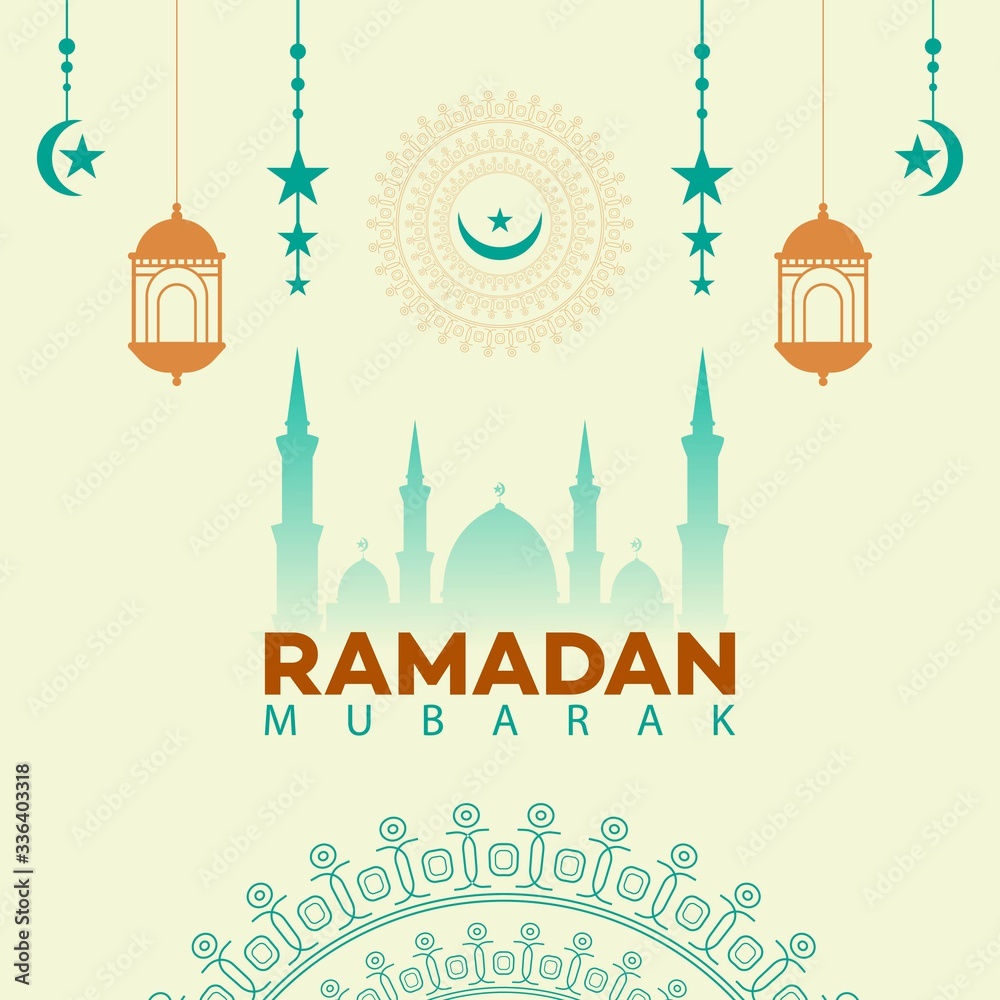 Ramadan Kareem or Mubarak, Ramadan Kareem beautiful greeting card, template for menu, invitation, poster, banner, card for the celebration of the Muslim community festival