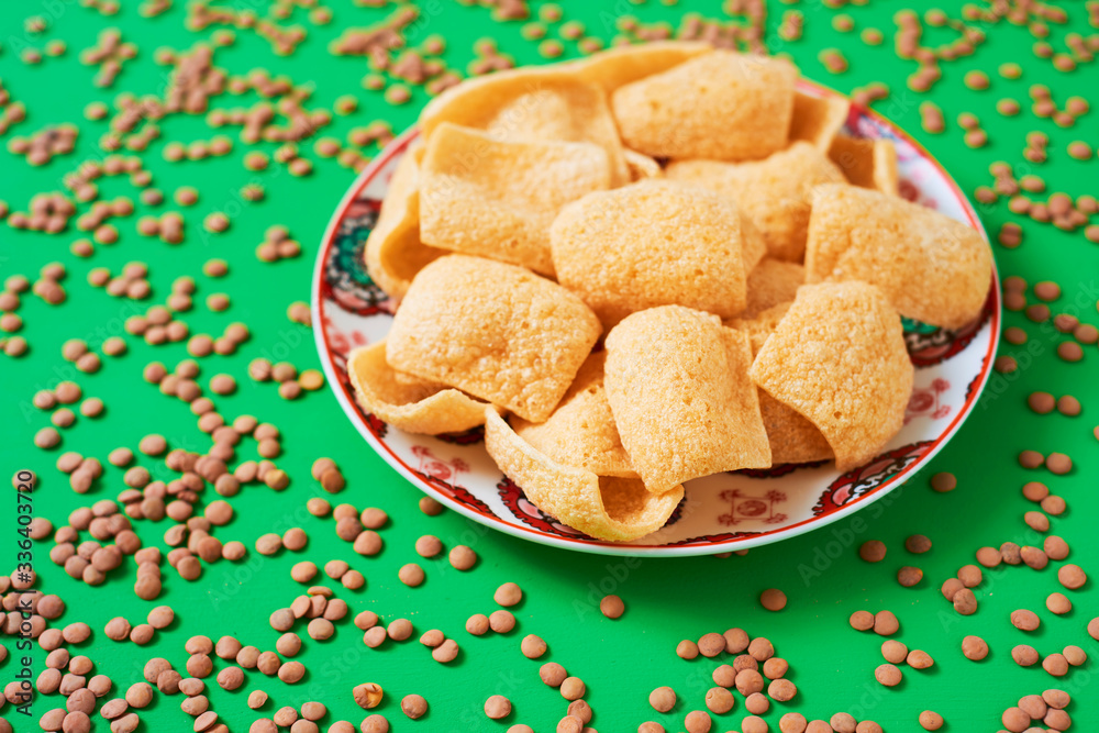 crispy lentil snacks in a plate crispy lentil snacks in a plate
