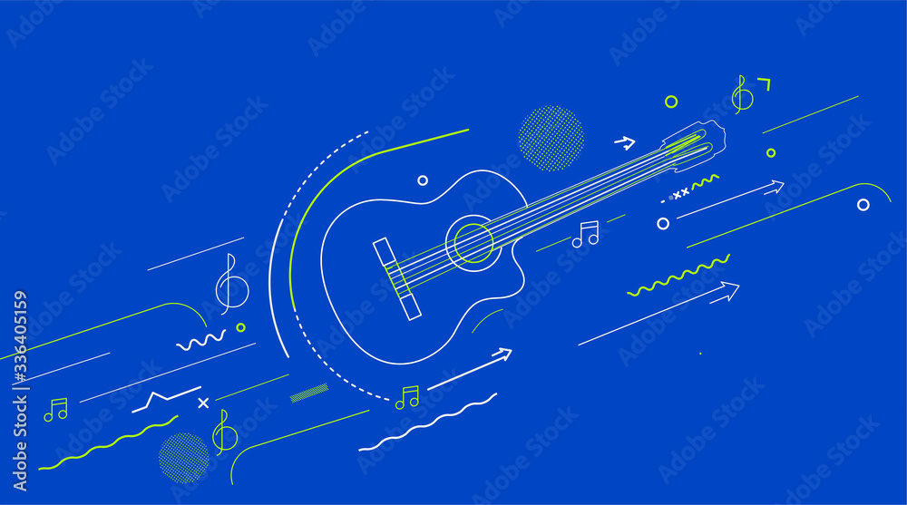 Electric guitar icon. Outline electric guitar vector icon - Colorful Line art vector illustration. Electric guitar icon. Outline electric guitar vector icon - Colorful Line art vector illustration.
