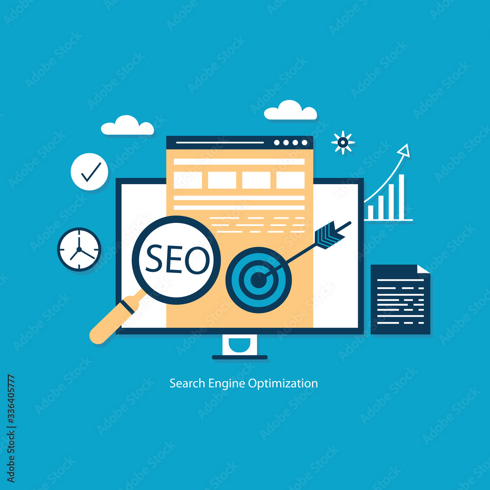 SEO optimization, programming process and web analytics elements SEO optimization, programming process and web analytics elements