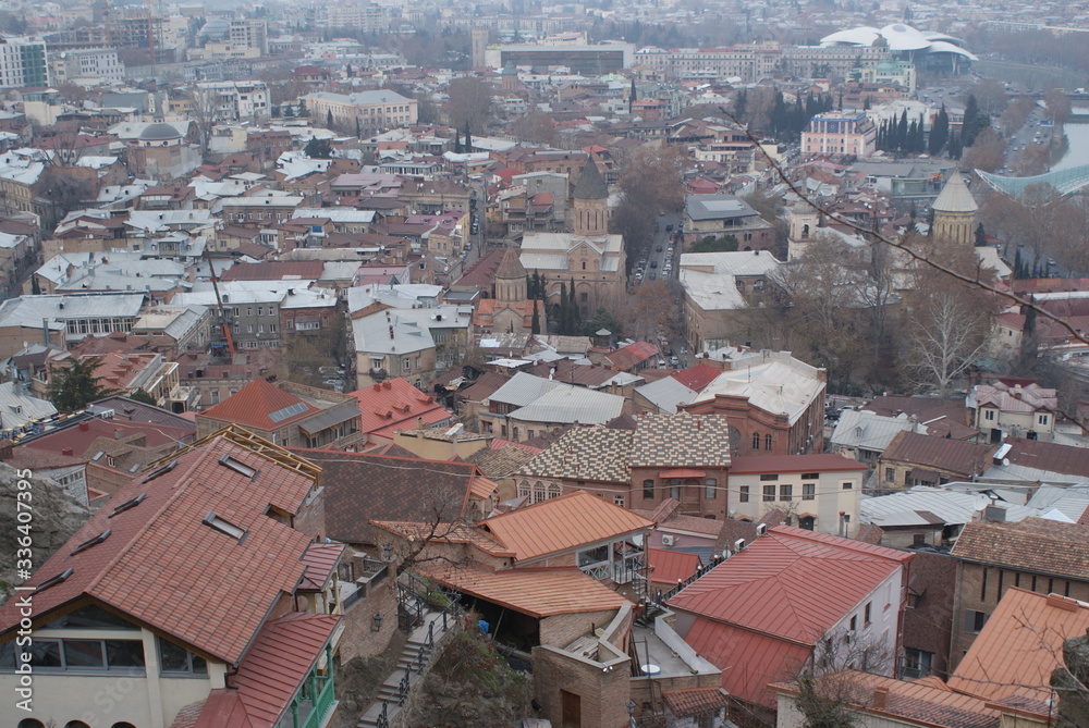 Tbilisi is the capital of Georgia. Hills and streets