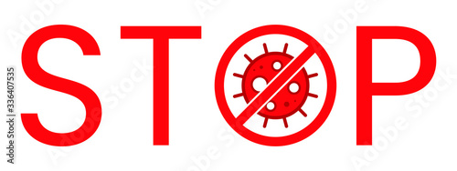 Wuhan Corona Virus Stop Text Warning Sign. Covid-19, nCOV, MERS-CoV Novel Coronavirus Block Stamp. Red Vector. Protection Symbol, Risk Zone. Chinese Pneumonia Disease Pandemic. Covid19