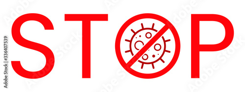 Wuhan Corona Virus Stop Text Warning Sign. Covid-19, nCOV, MERS-CoV Novel Coronavirus Block Stamp. Red Vector. Protection Symbol, Risk Zone. Chinese Pneumonia Disease Pandemic. Covid19