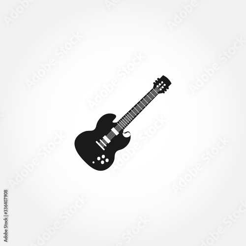 electric guitar flat icon. isolated illustration element