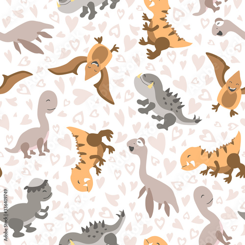 Dinosaurs seamless pattern for kids  Creative vector childish background