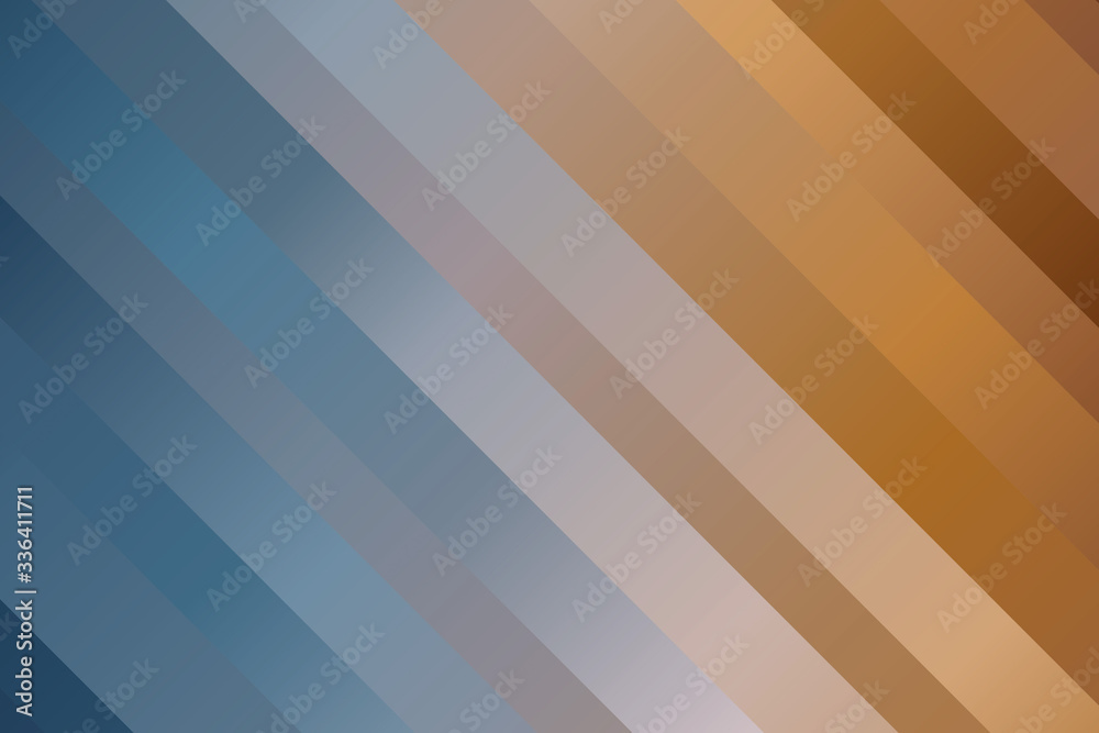 Obraz premium Blue, yellow and brown stripes vector background.