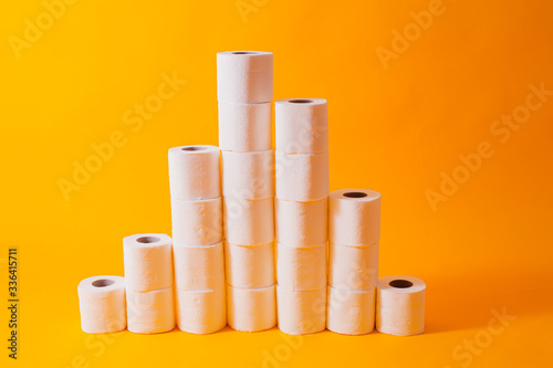 Toilet paper rolls info graphic, different heights columns