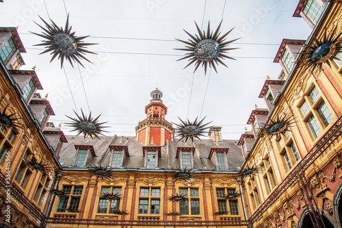 Fototapeta Naklejka Na Ścianę i Meble -  LILLE, FRANCE - October 11, 2019: Renaissance stock exchange in Lille, France