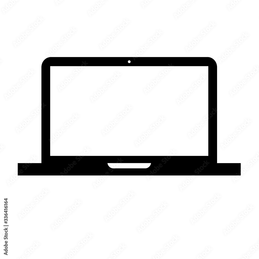 Laptop black icon in trendy flat style isolated on white background. Computer symbol for your web site design or logo or app or UI. Vector illustration, EPS10. Laptop black icon in trendy flat style isolated on white background. Computer symbol for your web site design or logo or app or UI. Vector illustration, EPS10.