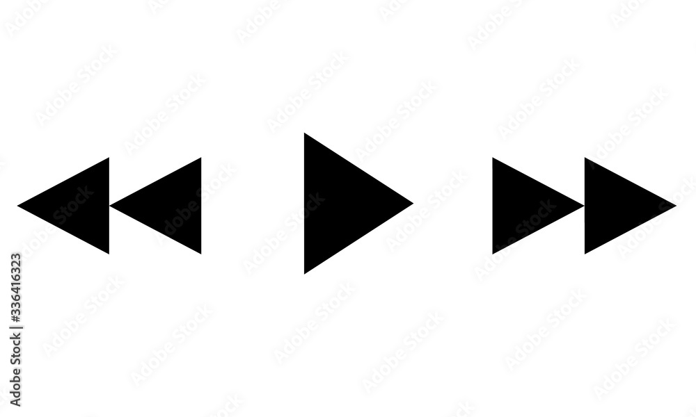 Vector black media player icon set isolated on white background. Play and speed button Vector black media player icon set isolated on white background. Play and speed button