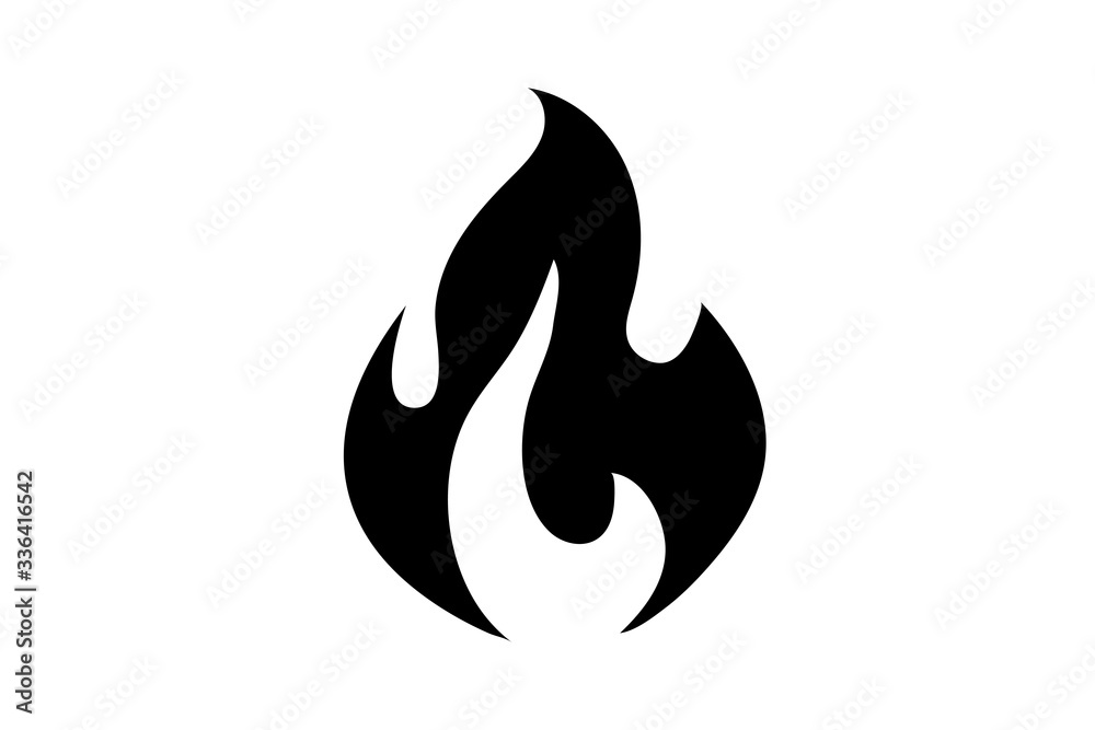Fire flame icon. Black icon isolated on white background. Fire flame silhouette. Simple icon. Web site page and mobile app design vector element. Fire flame icon. Black icon isolated on white background. Fire flame silhouette. Simple icon. Web site page and mobile app design vector element.