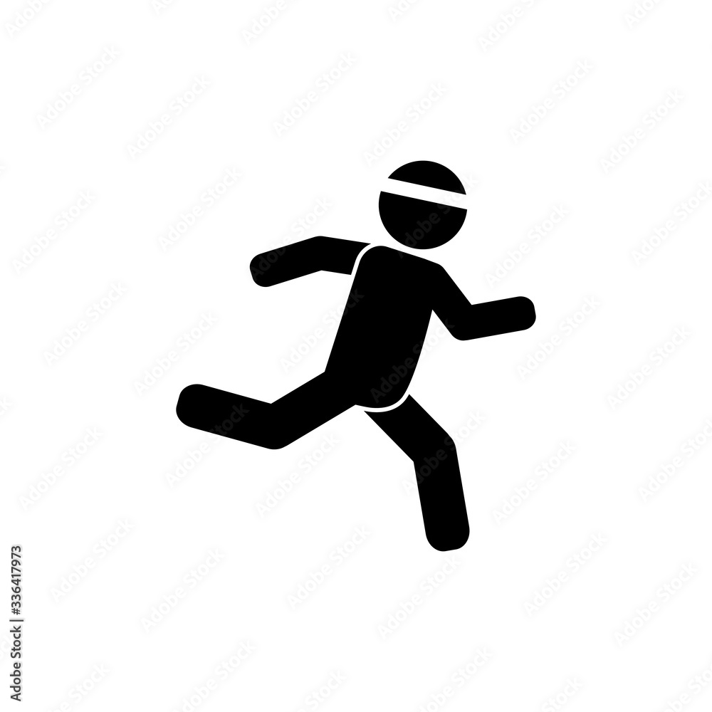 Running, sprinting athlete vector icon
