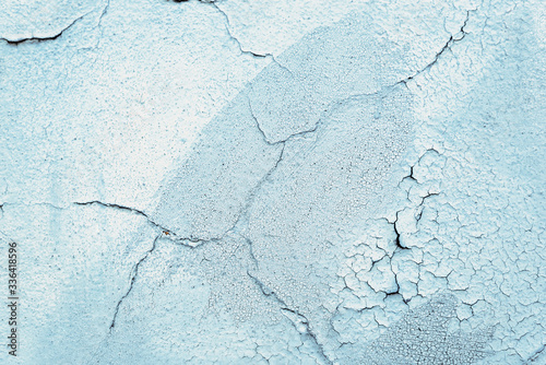 Old texture light blue cracked wall