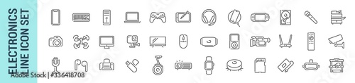 Devices icon set. Vector isolated computer phone smart electronics