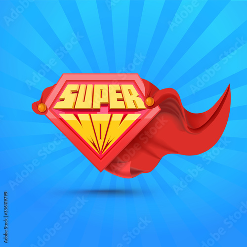 Super mom. Supermom logo. Mother day concept. Mother superhero.