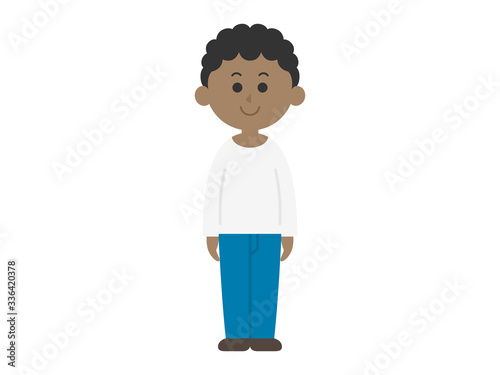 私服の黒人男性のイラスト