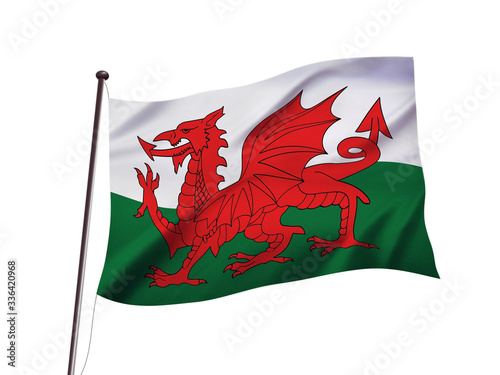 ウェールズの国旗イメージ、3dイラストレーション