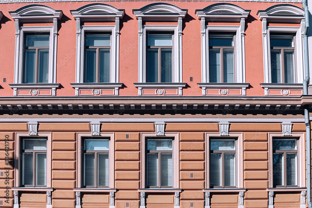 Obraz premium Beautifully located windows of Helsinki houses