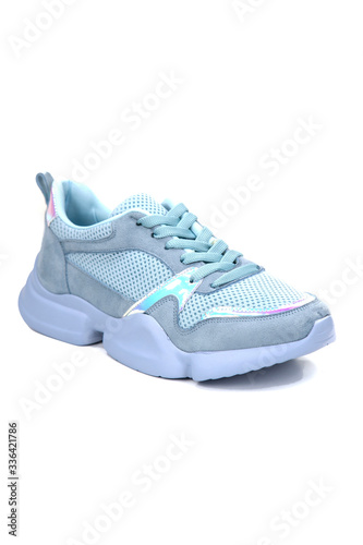 women sports shoes shoot in studio