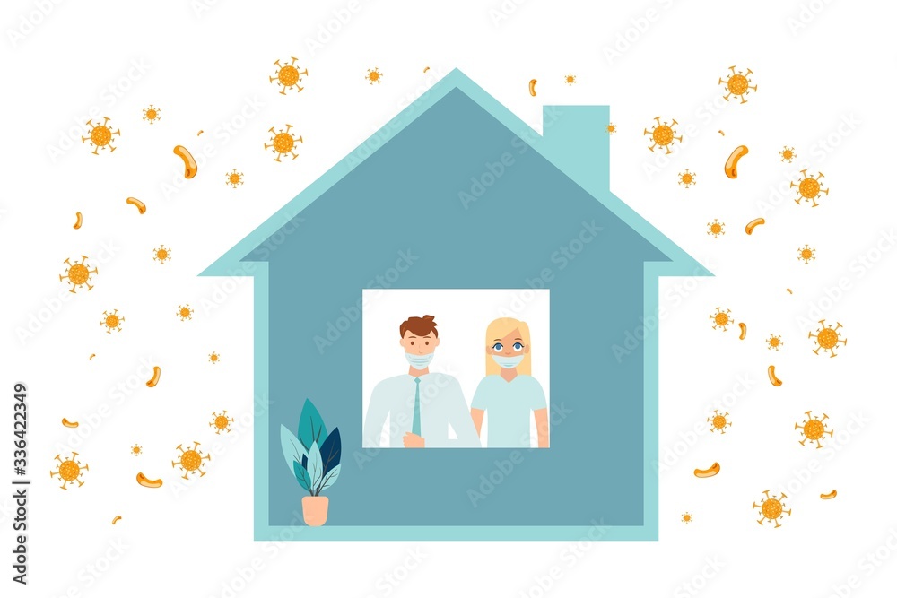 Home quarantine. Crown Virus (Covid 19) campaign to stay home. lifestyle that you can do at home to stay healthy. Vector flat design Home quarantine. Crown Virus (Covid 19) campaign to stay home. lifestyle that you can do at home to stay healthy. Vector flat design