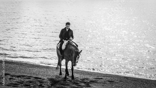 Man horse riding in Patagonia