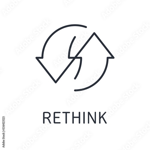 Arrows. Rethink. Vector linear icon isolated on white background.