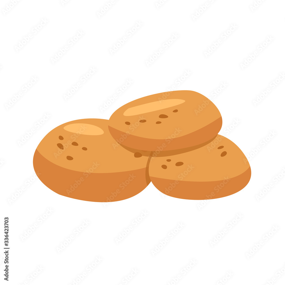 Three bread buns illustration. Bread, bun, pie. Food concept. illustration can be used for topics like food, bakery, pastries, confectionery shop Three bread buns illustration. Bread, bun, pie. Food concept. illustration can be used for topics like food, bakery, pastries, confectionery shop