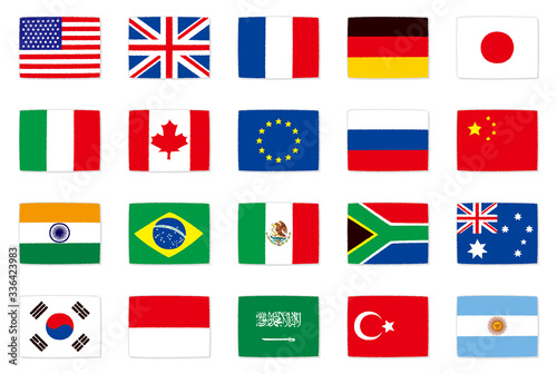 国旗のイラスト/G20 flags