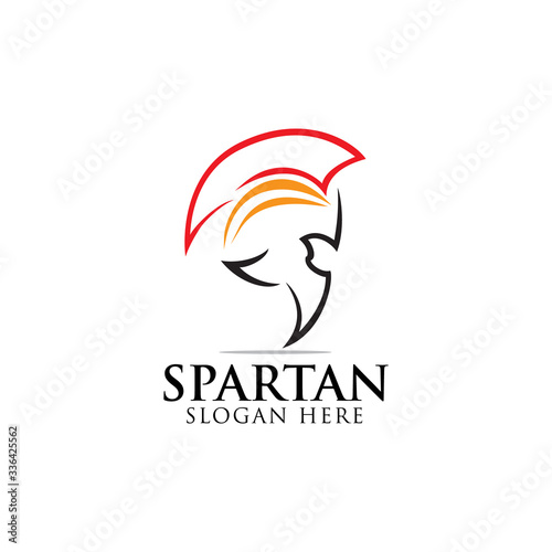 head spartan logo vector design template icon