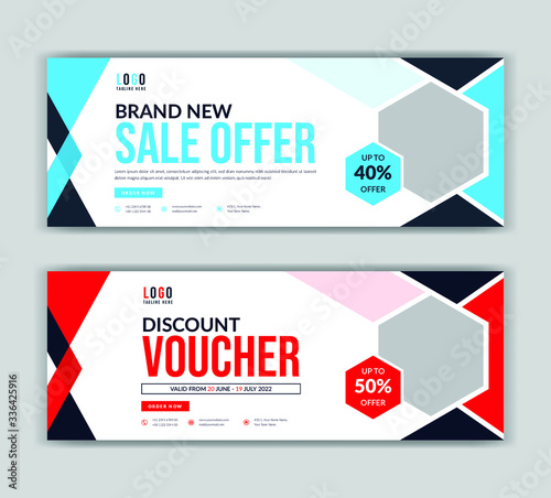 Sale banner voucher facebook cover timeline banner