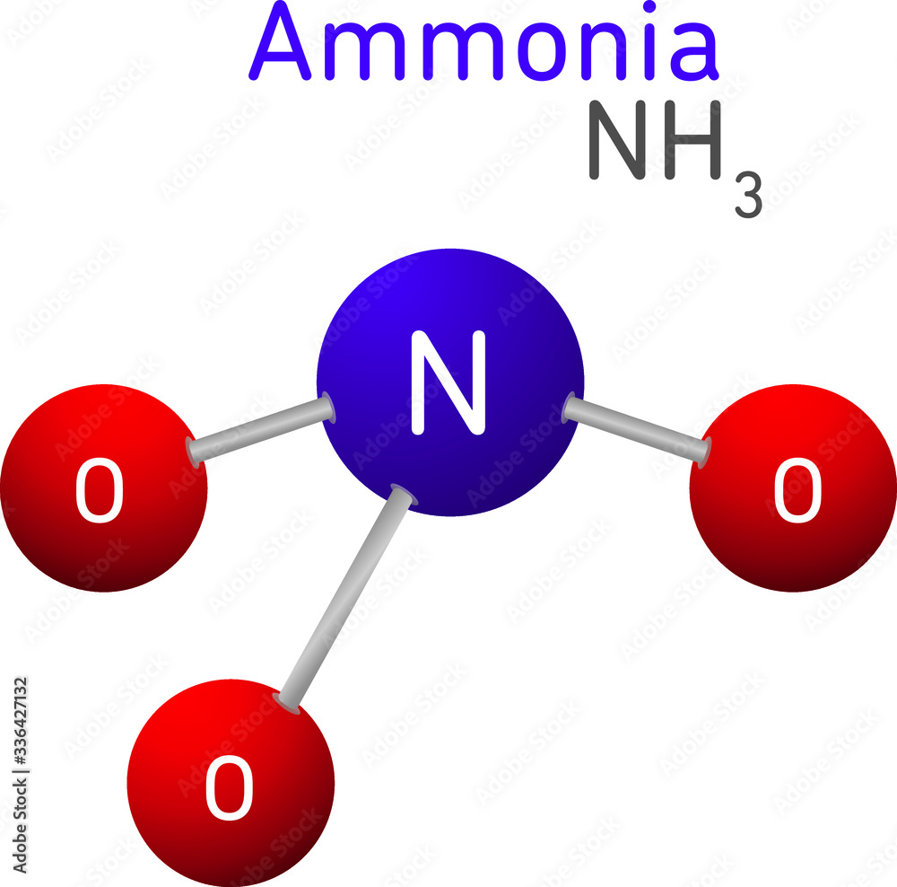 Ammonia Nh3 Molecule Skeletal Formula Stock Vector (Royalty