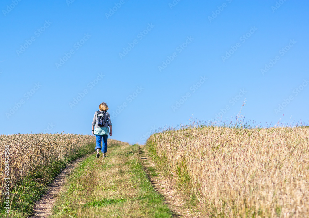 Lone Woman Hiking