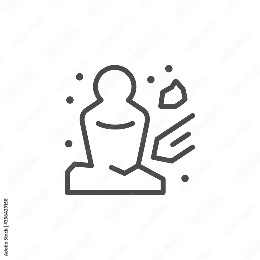 Sculpture line outline icon and art concept Sculpture line outline icon and art concept