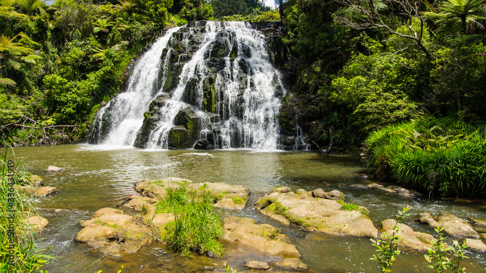Nice waterfall in the forest, New Zealand Nice waterfall in the forest, New Zealand
