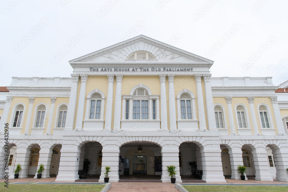 The Arts House at The Old Parliament in Singapore, almost 200 years old building 