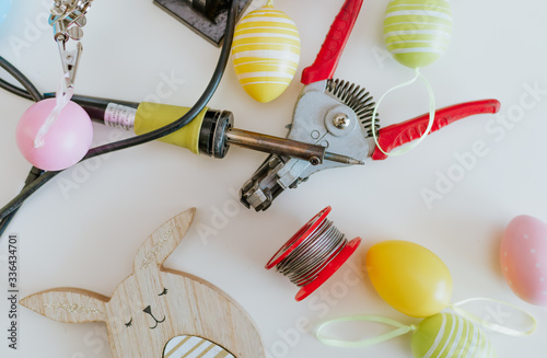 Soldering iron and Easter decorations