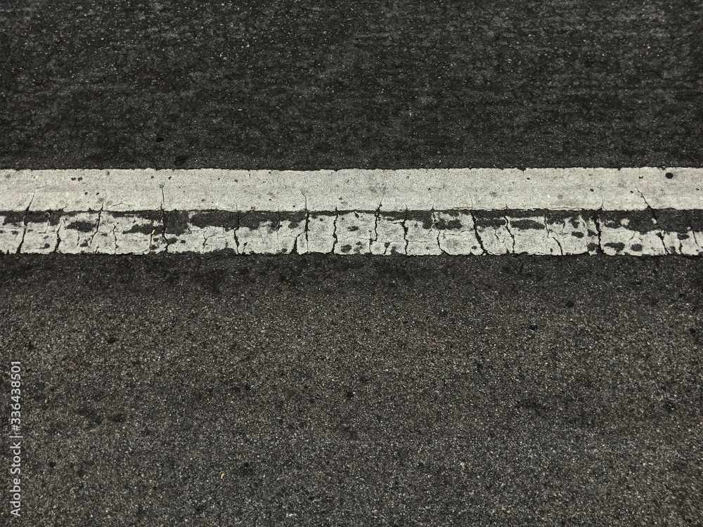 Fototapeta premium Line traffic paint, old condition