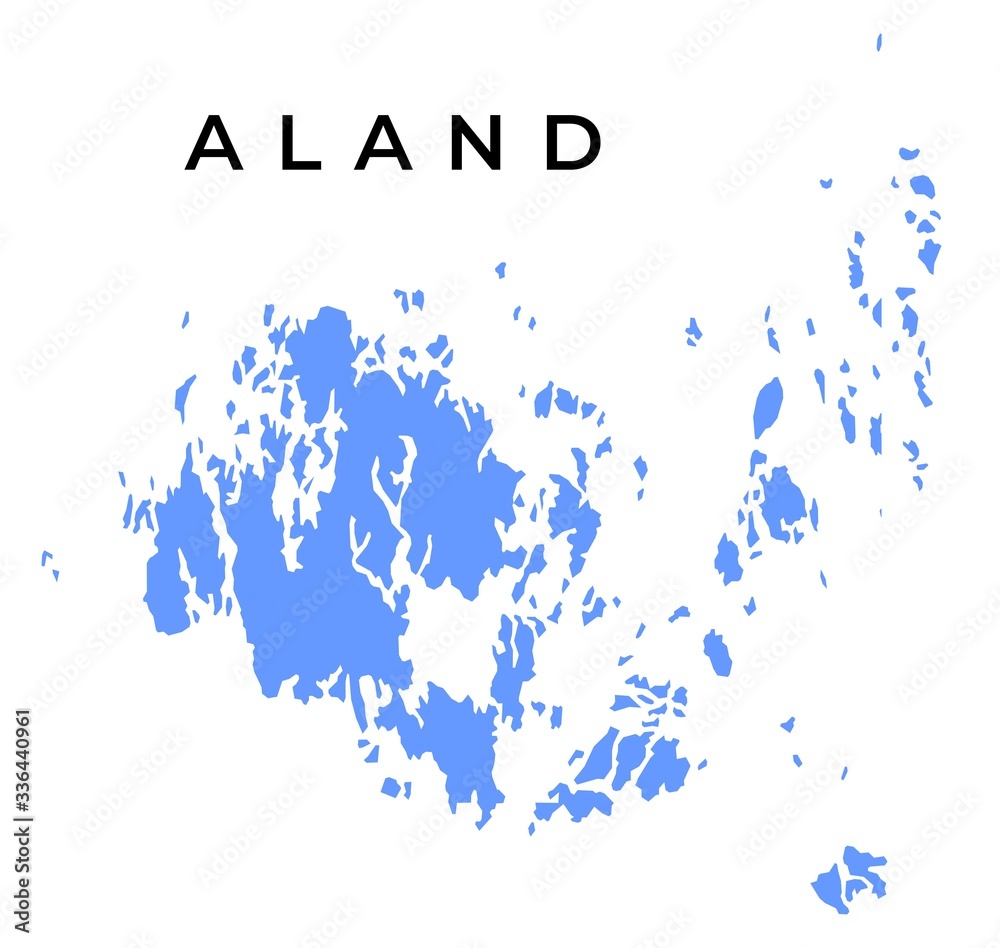 Aland Map Vector - Blank Map of Åland Islands Isolated on White Aland Map Vector - Blank Map of Åland Islands Isolated on White