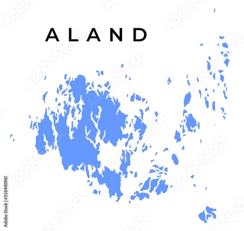 Aland Map Vector - Blank Map of Åland Islands Isolated on White photo