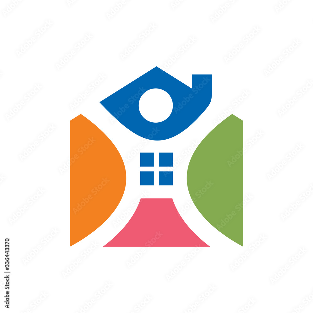 House People Group Community Logo Design Vector House People Group Community Logo Design Vector