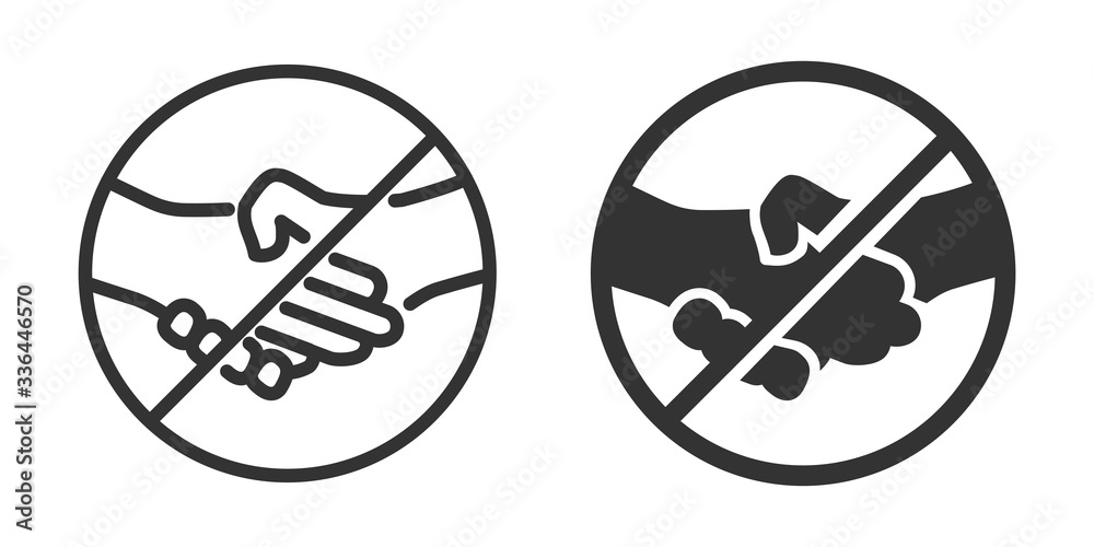 No handshake icon in two versions in simple design. Vector illustration No handshake icon in two versions in simple design. Vector illustration