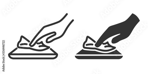 Disinfection icon in two versions in simple design. Vector illustration