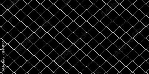 Steel wire mesh on black background. 3d illustration