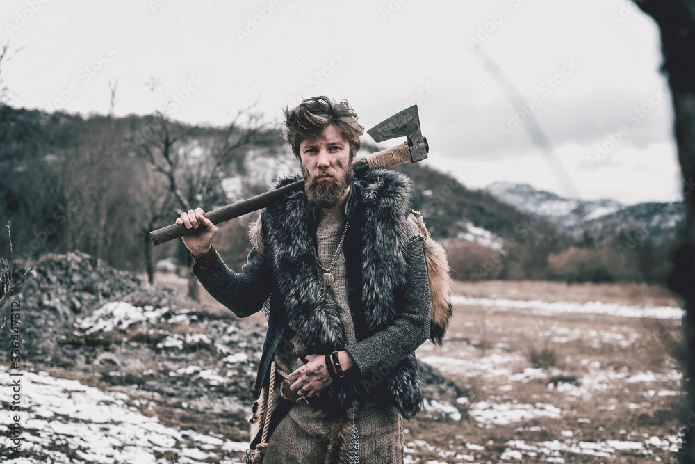 Fototapeta premium hunter with axe