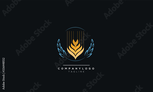 Organic wheat logo icon vector
