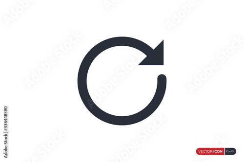 Circular Arrow Recycle Repeat Refresh Icon isolated on White Background. Flat Line Vector Icon Design Template Element.