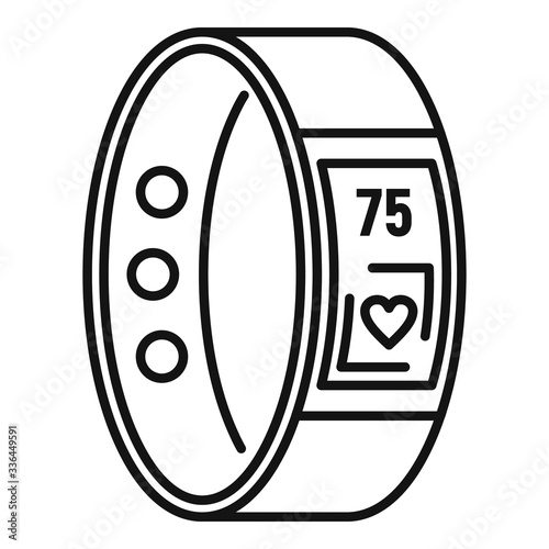 Smartwatch icon. Outline smartwatch vector icon for web design isolated on white background