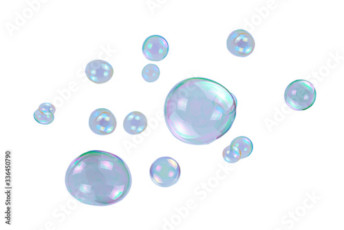 Soap bubbles isolated on a white background