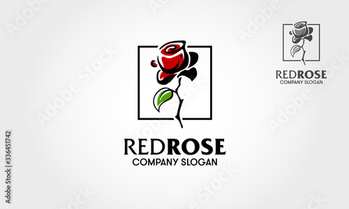 Red ROse Vector Logo Template. This template for those who need illustrative, beautiful, memorable, editable, simple and versatile logo.